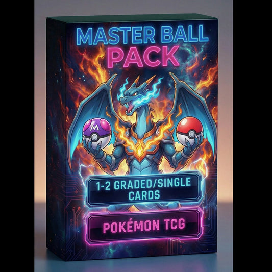 All Star Pokemon Master Ball Pack 1-2 Guaranteed Graded/Single Cards Per Sealed Pack *Very low stock
