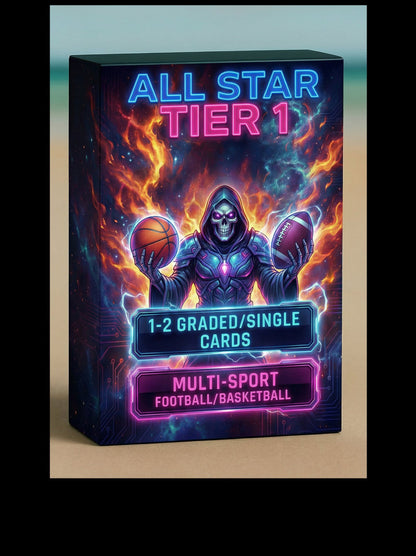 All Star Tier 1 Multi Sport Pack 1-2 Guaranteed Graded/Single Cards Per Sealed Pack *Very low stock